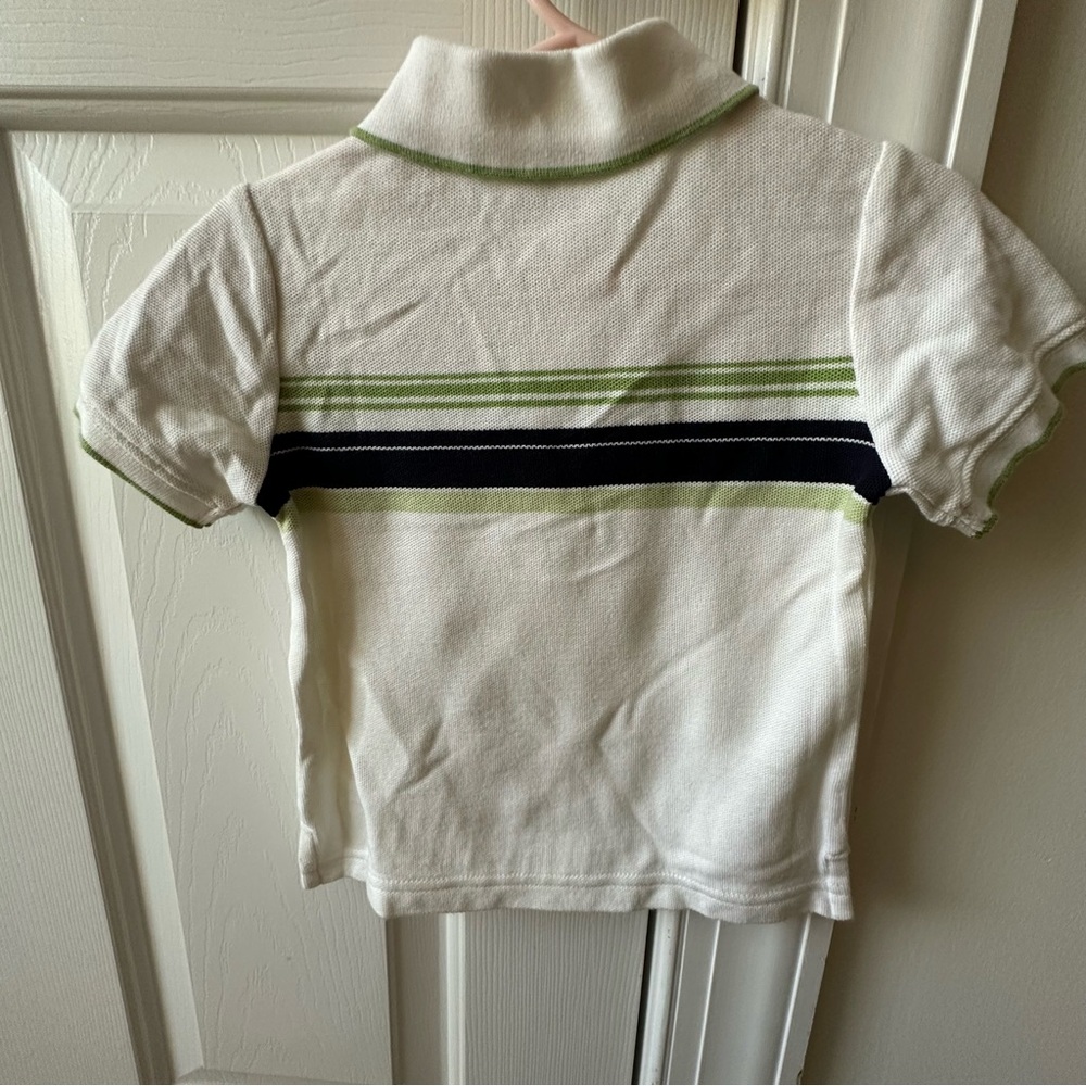 New Janie and Jack Polo with White, Green, and Navy Stripes size 6-12 months - Picture 2 of 4